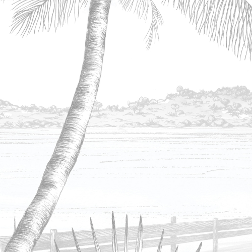 Echappée Tropicale panoramic wallpaper - Luluaucrayon collection Acte-Deco