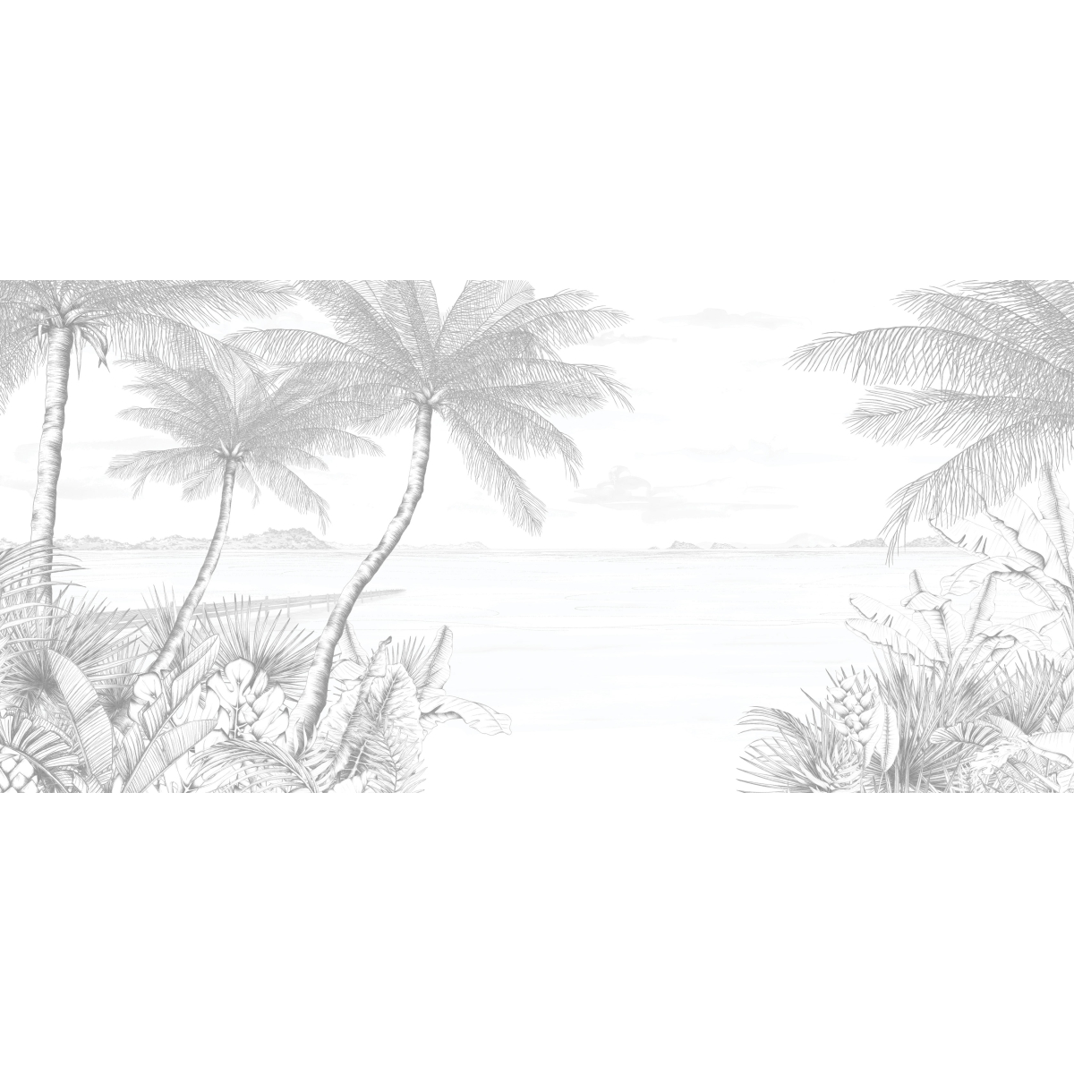 Echappée Tropicale panoramic wallpaper - Luluaucrayon collection Acte-Deco