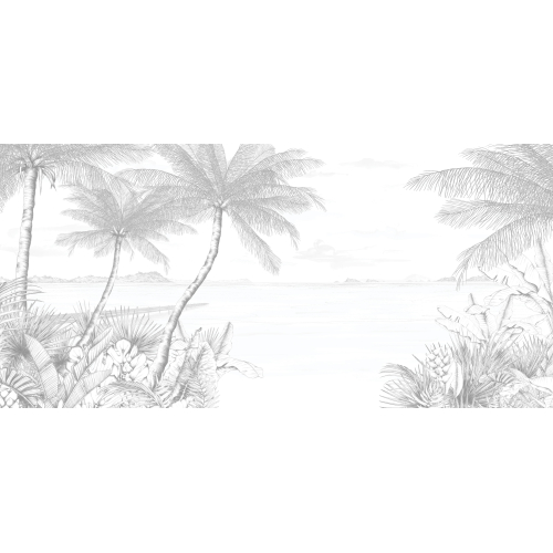 Echappée Tropicale panoramic wallpaper - Luluaucrayon collection Acte-Deco