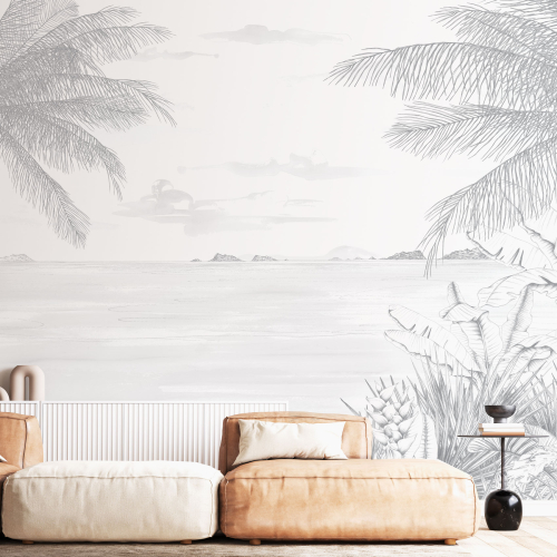 Echappée Tropicale panoramic wallpaper - Luluaucrayon collection Acte-Deco