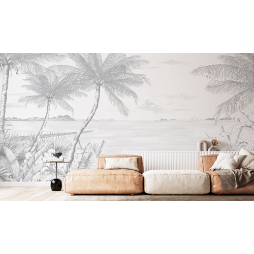 Echappée Tropicale panoramic wallpaper - Luluaucrayon collection Acte-Deco