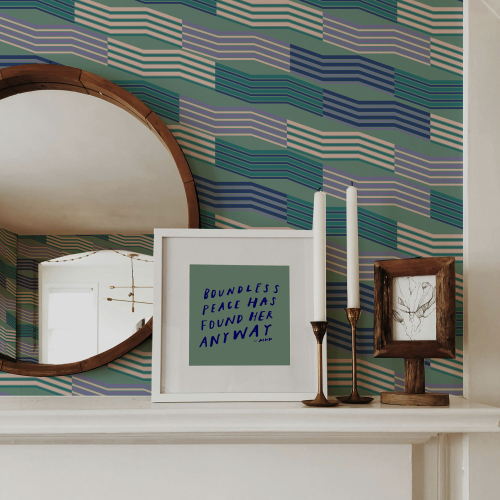 Panoramic wallpaper graphic wave patterns