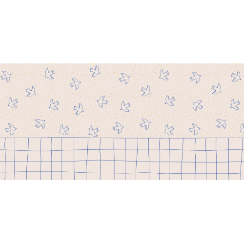 Panoramic wallpaper wainscoting with bird - Collection La Petite Emi - ACTE-DECO