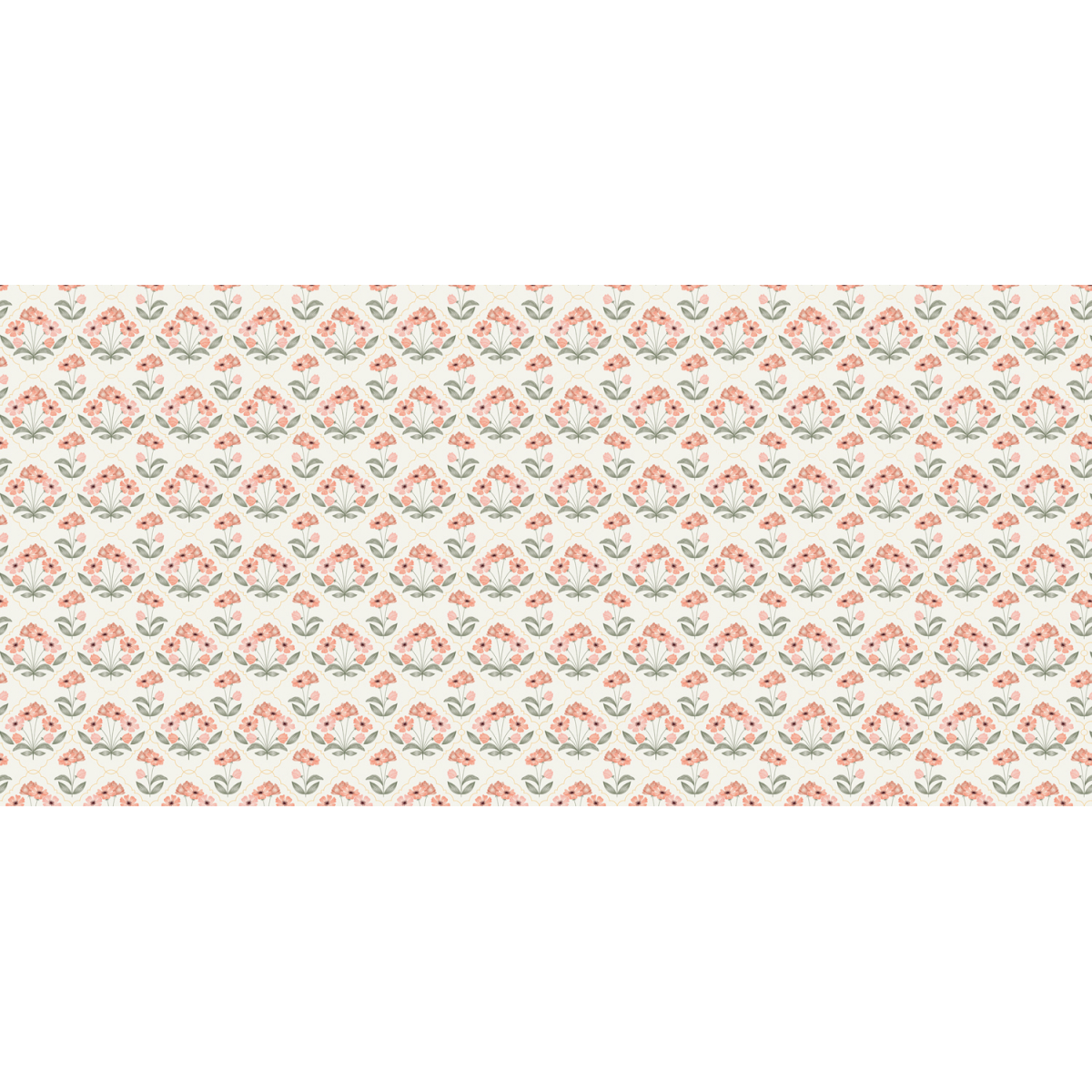 Panoramic wallpaper with vintage floral pattern - Collection Émilie Gauvrit - Acte-Deco