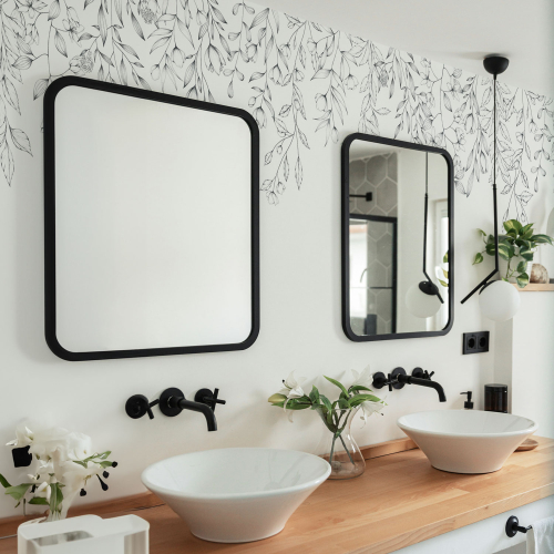 Panoramic wallpaper with hanging vegetation