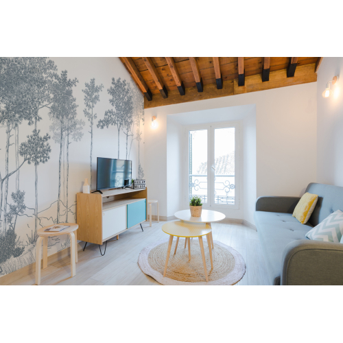 Panoramic wallpaper Stroll in the woods - Luluaucrayon Collection - Acte-Deco