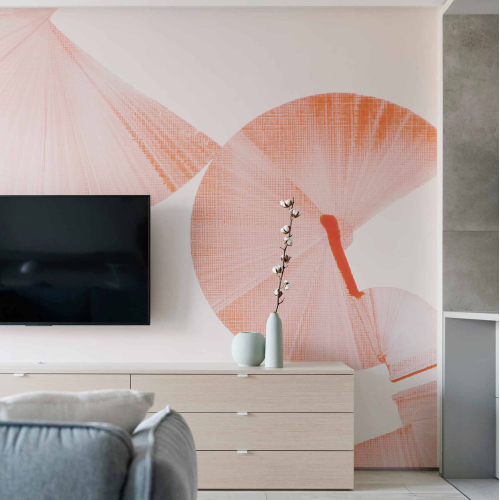 Panoramic wallpaper Swirls and Connections Balance