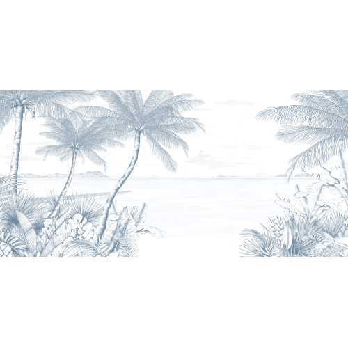 Echappée Tropicale panoramic wallpaper - Lulu au crayon collection Acte-Deco