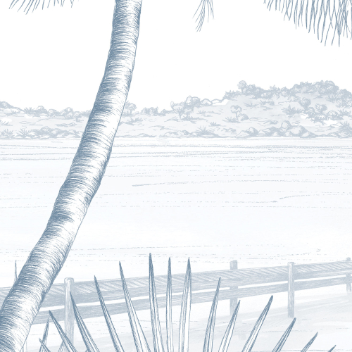 Echappée Tropicale panoramic wallpaper - Lulu au crayon collection Acte-Deco