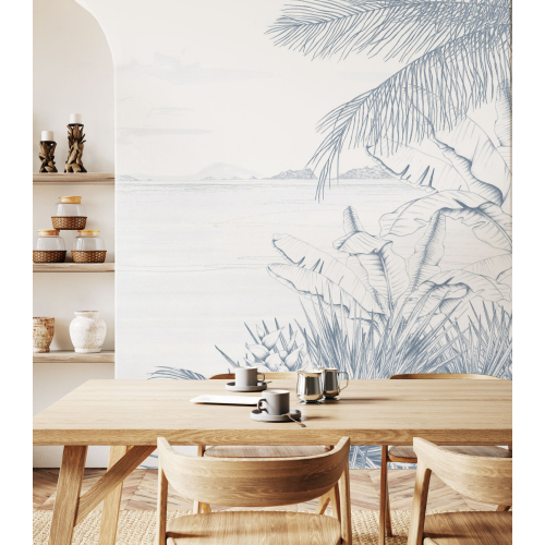 Echappée Tropicale panoramic wallpaper - Lulu au crayon collection Acte-Deco