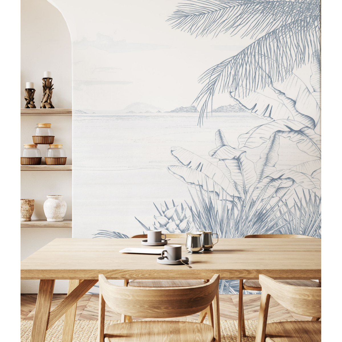 Echappée Tropicale panoramic wallpaper - Lulu au crayon collection Acte-Deco