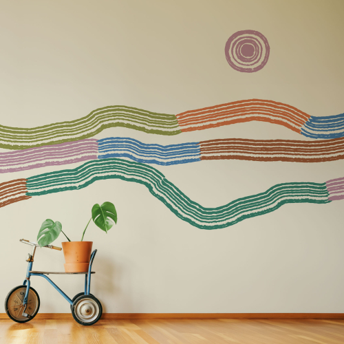Papier peint panoramique Paysage graphique - Collection Blanche Daramir - Acte-Deco