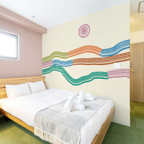 Papel pintado panorámico paisaje gráfico - Colección Blanche Daramir - Acte-Deco