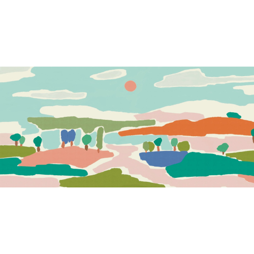 Panoramic  wallpaper Summer in color - Collection Blanche Daramir - Acte-Deco