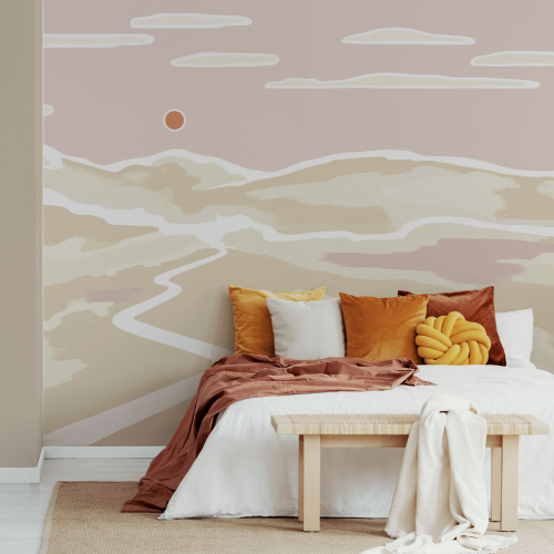 Papier peint panoramique Soleil couchant - Collection Blanche Daramir - Acte-Deco