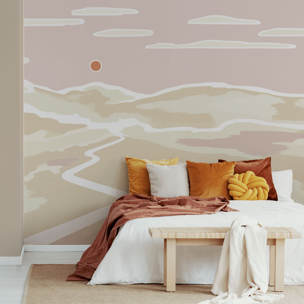 Papier peint panoramique Soleil couchant - Collection Blanche Daramir - Acte-Deco