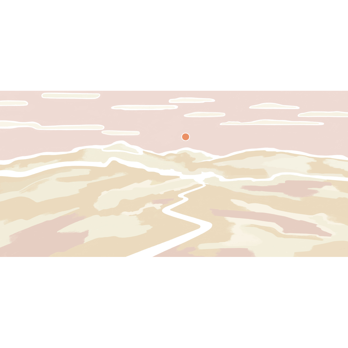 Papier peint panoramique Soleil couchant - Collection Blanche Daramir - Acte-Deco