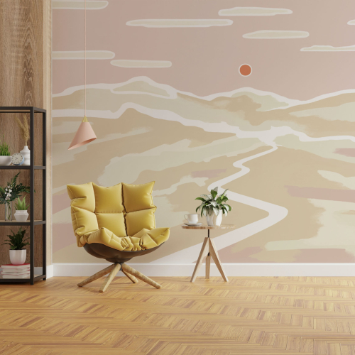 Papier peint panoramique Soleil couchant - Collection Blanche Daramir - Acte-Deco