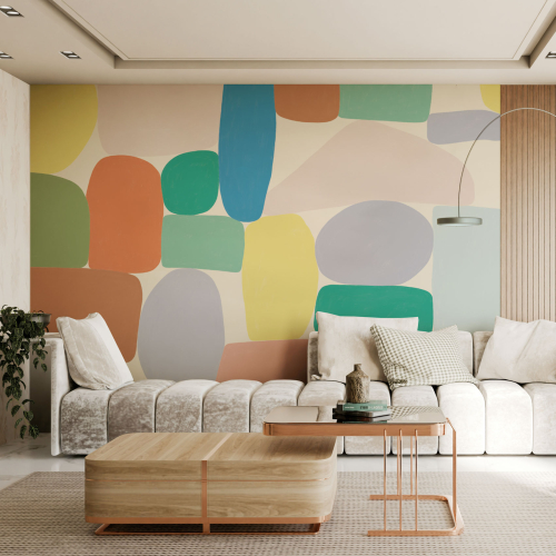 Equilibre panoramic wallpaper - Collection Blanche Daramir - Acte-Deco