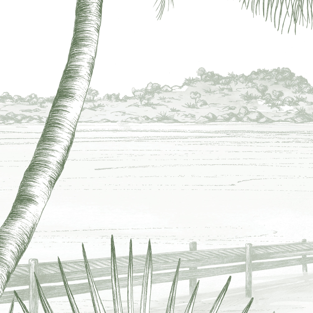 Echappée Tropicale panoramic wallpaper - Lulu au crayon collection Acte-Deco