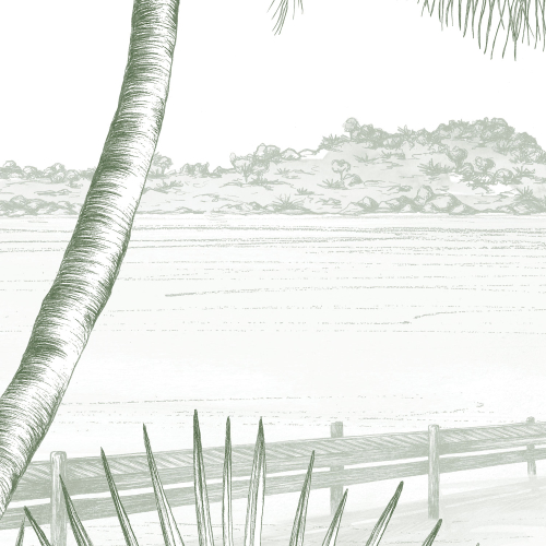 Echappée Tropicale panoramic wallpaper - Lulu au crayon collection Acte-Deco