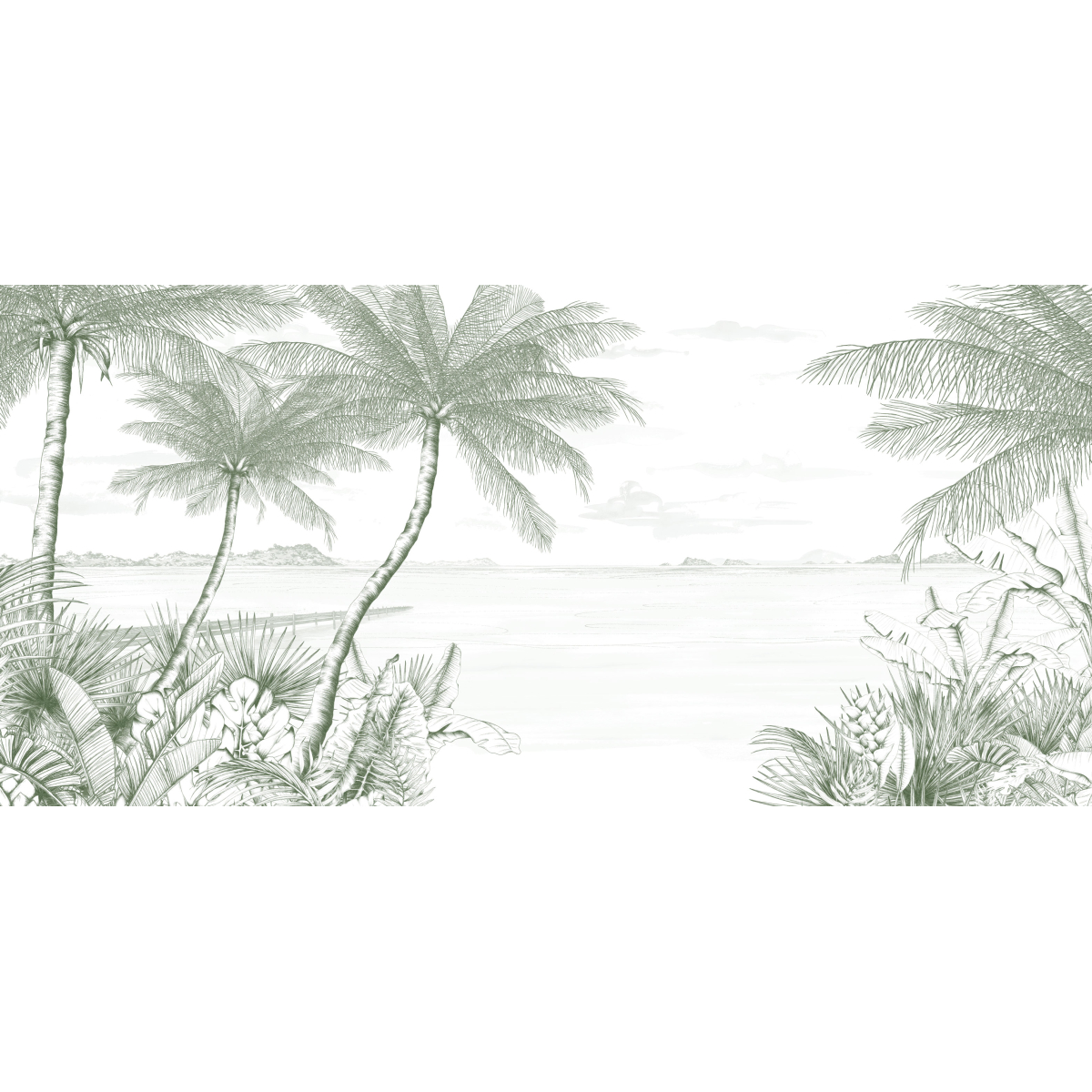 Echappée Tropicale panoramic wallpaper - Lulu au crayon collection Acte-Deco