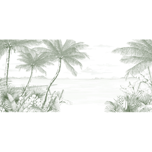 Echappée Tropicale panoramic wallpaper - Lulu au crayon collection Acte-Deco