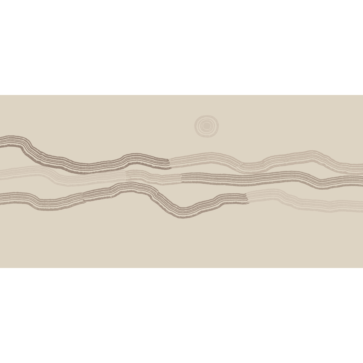 Papier peint panoramique Paysage graphique - Collection Blanche Daramir - Acte-Deco