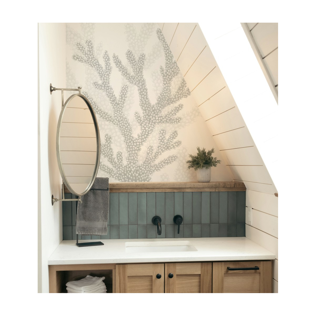 Panoramic wallpaper coral - Lulu au crayon collection Acte-Deco