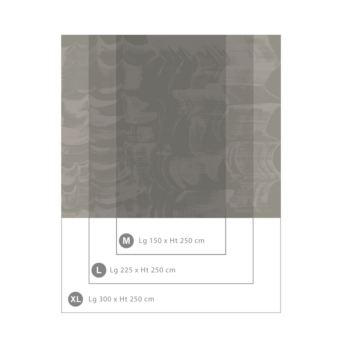 Panoramic abstract wallpaper with ink contrast designs - Collection Nadia Barbotin - Acte-Deco