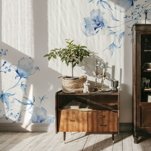 Papel pintado panorámico estilo Azulejos - Colección Jessica Le Divenah - Acte-Deco