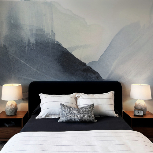 Panoramic wallpaper abstract watercolour patterns