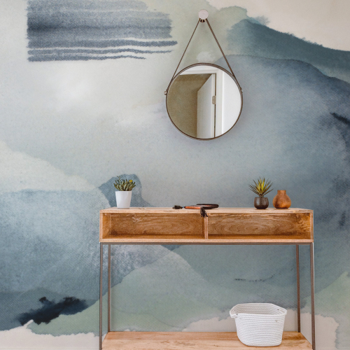Papel pintado panorámico acuarela abstracta - Colección Noëmie Krey - Acte-Deco