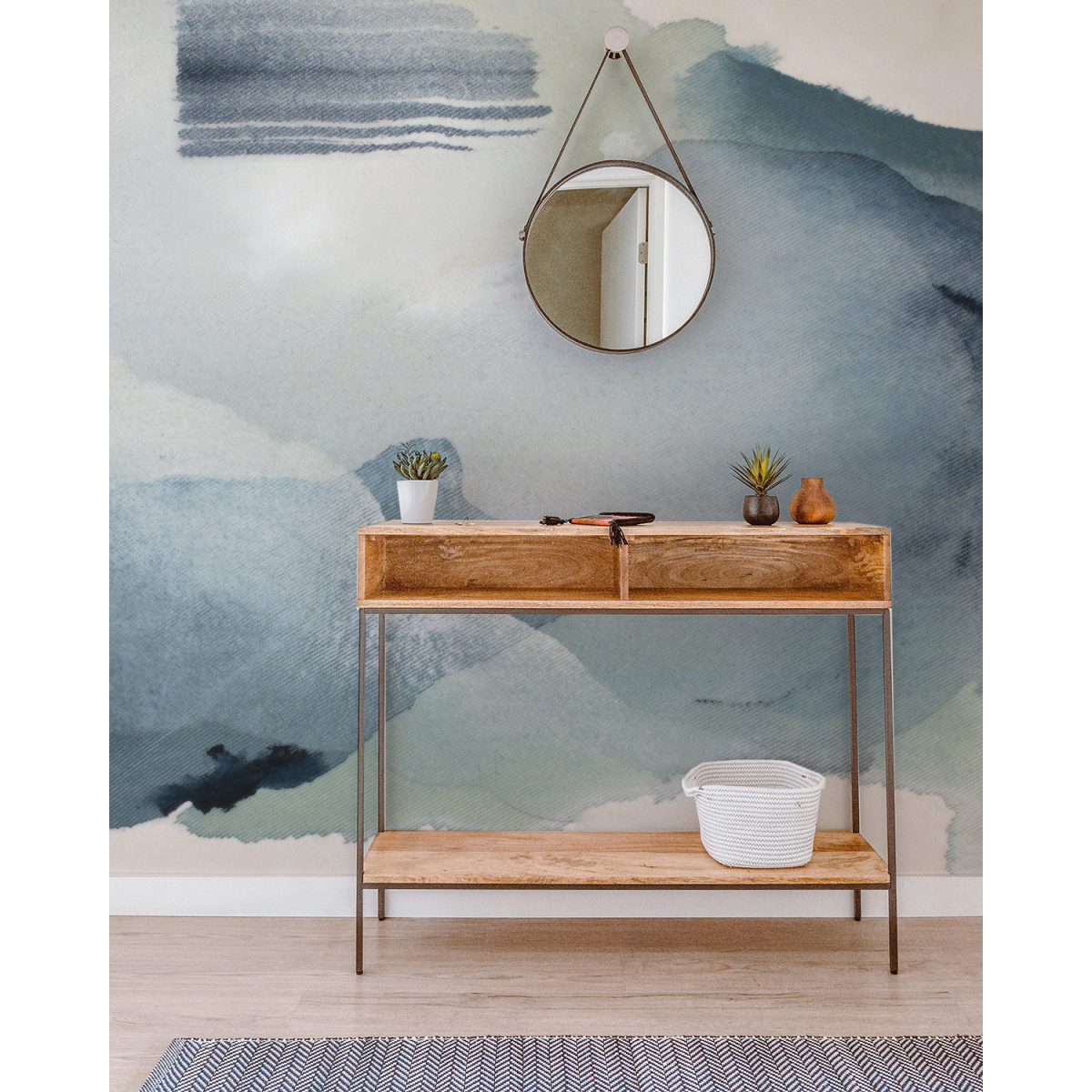 Panoramic wallpaper abstract watercolour - Collection Noëmie Krey - Acte-Deco