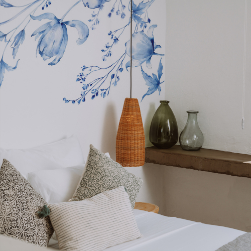 Panoramic wallpaper in Azulejos tile style - Jessica Le Divenah collection - Acte-Deco