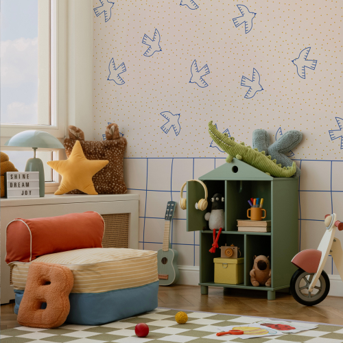 Papier peint panoramique Oiseaux - Collection La Petite Emi - ACTE-DECO
