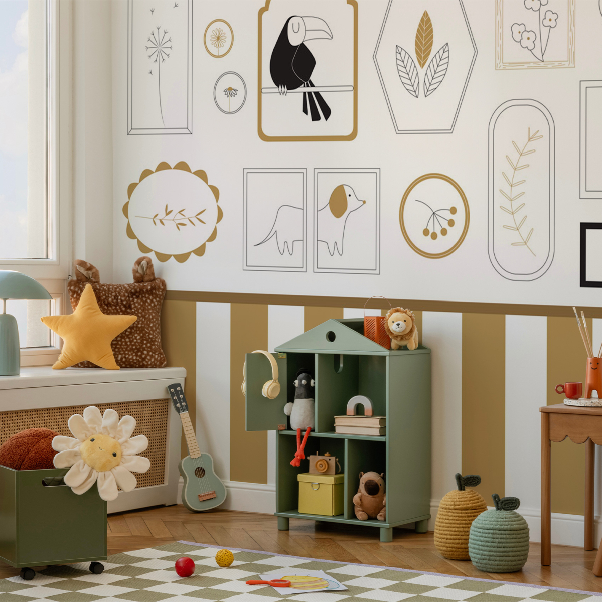 Papier peint panoramique Petits Explorateurs - Collection La Petite Emi - Acte-Deco