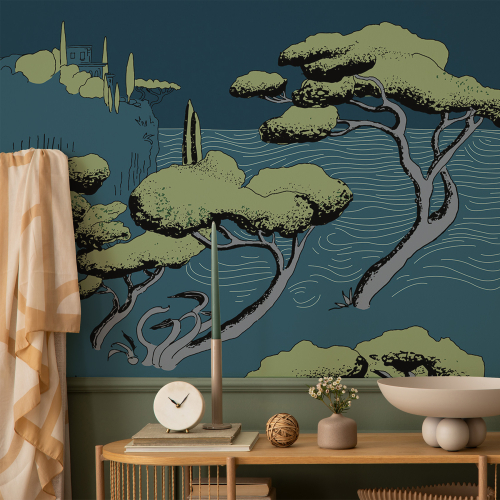 Panoramic wallpaper Creeks landscape - Collection Elisabeth Pese - Acte-Deco