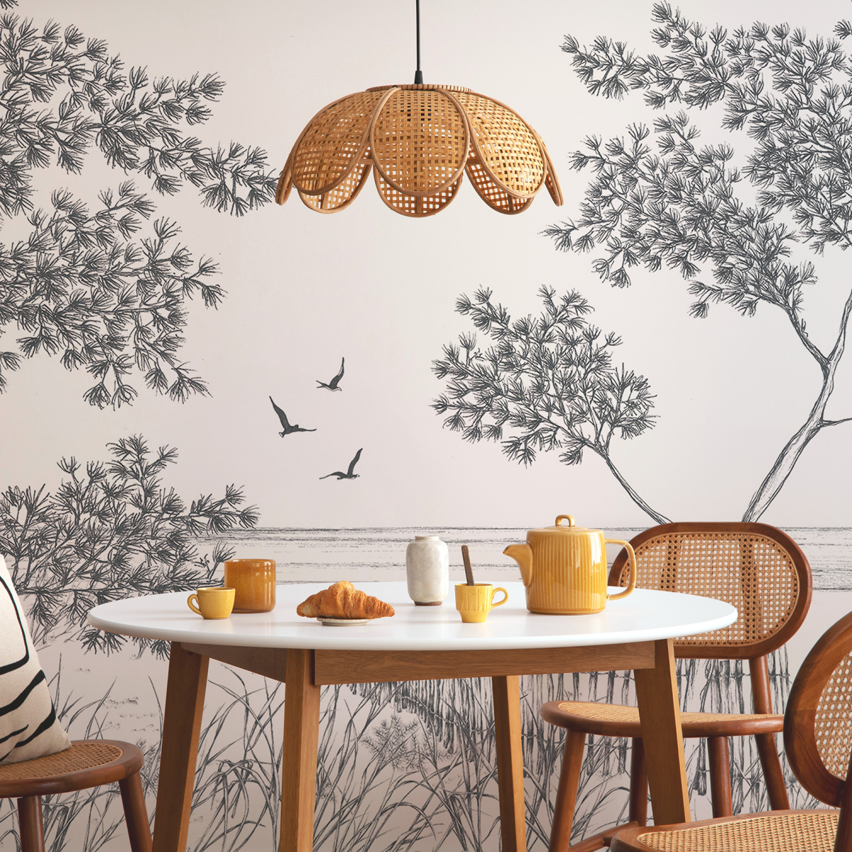 Panoramic seaside stroll wallpaper - Luluaucrayon collection Acte-Deco