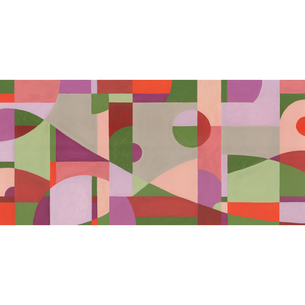 Papel pintado panorámico con formas gráficas de colores - Colección Axelle Design Acte-Deco