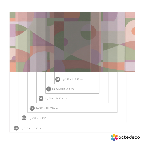 Papel pintado panorámico con formas gráficas de colores - Colección Axelle Design Acte-Deco