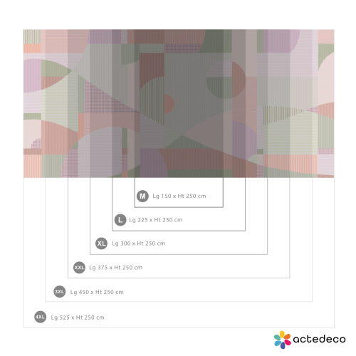 Papel pintado panorámico bloques de color geométricos - Colección Axelle Design Acte-Deco