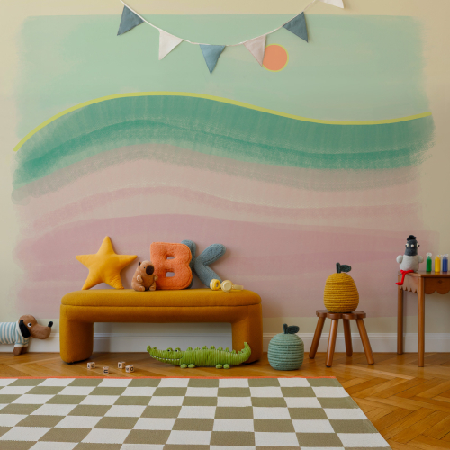 Papel pintado panorámico Paisaje brumoso - Colección Blanche Daramir - Acte-Deco