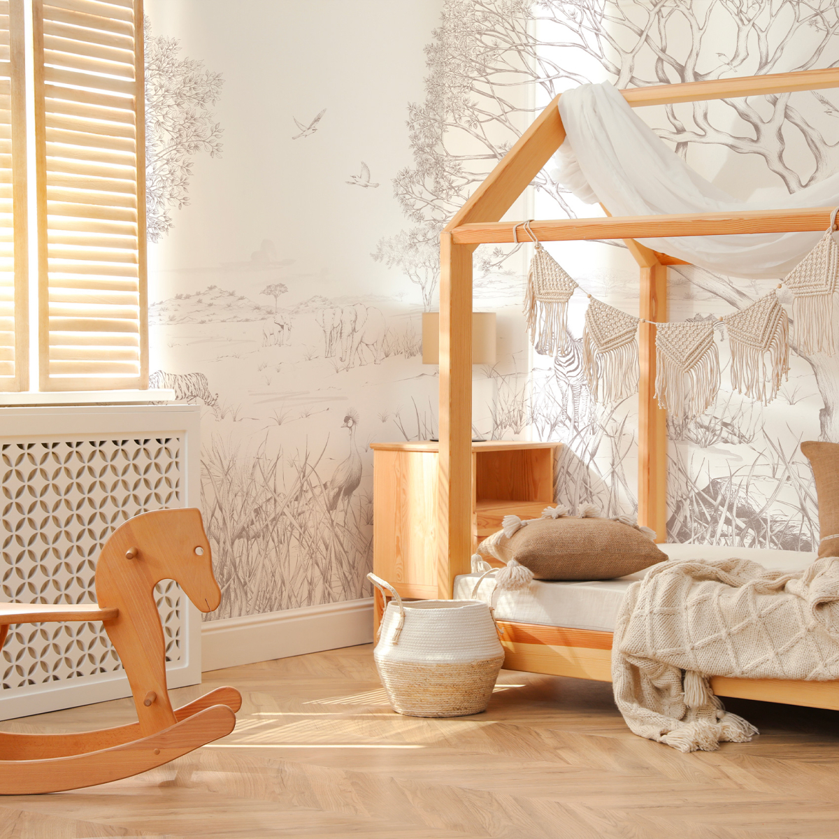 Panoramic wallpaper Safari in Tanzania - Lulu au crayon collection Acte-Deco
