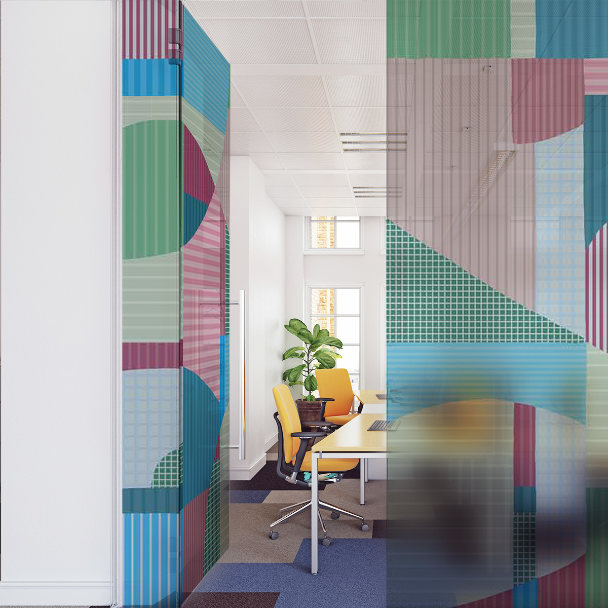 Decorative window film Harmonies linéaires - Decorative window film
