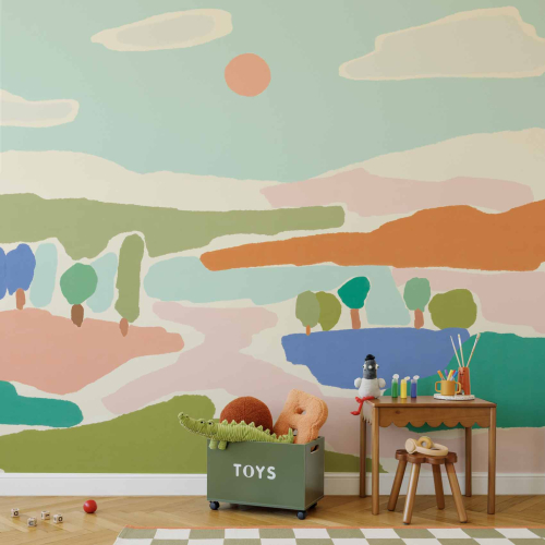 Panoramic  wallpaper Summer in color - Collection Blanche Daramir - Acte-Deco