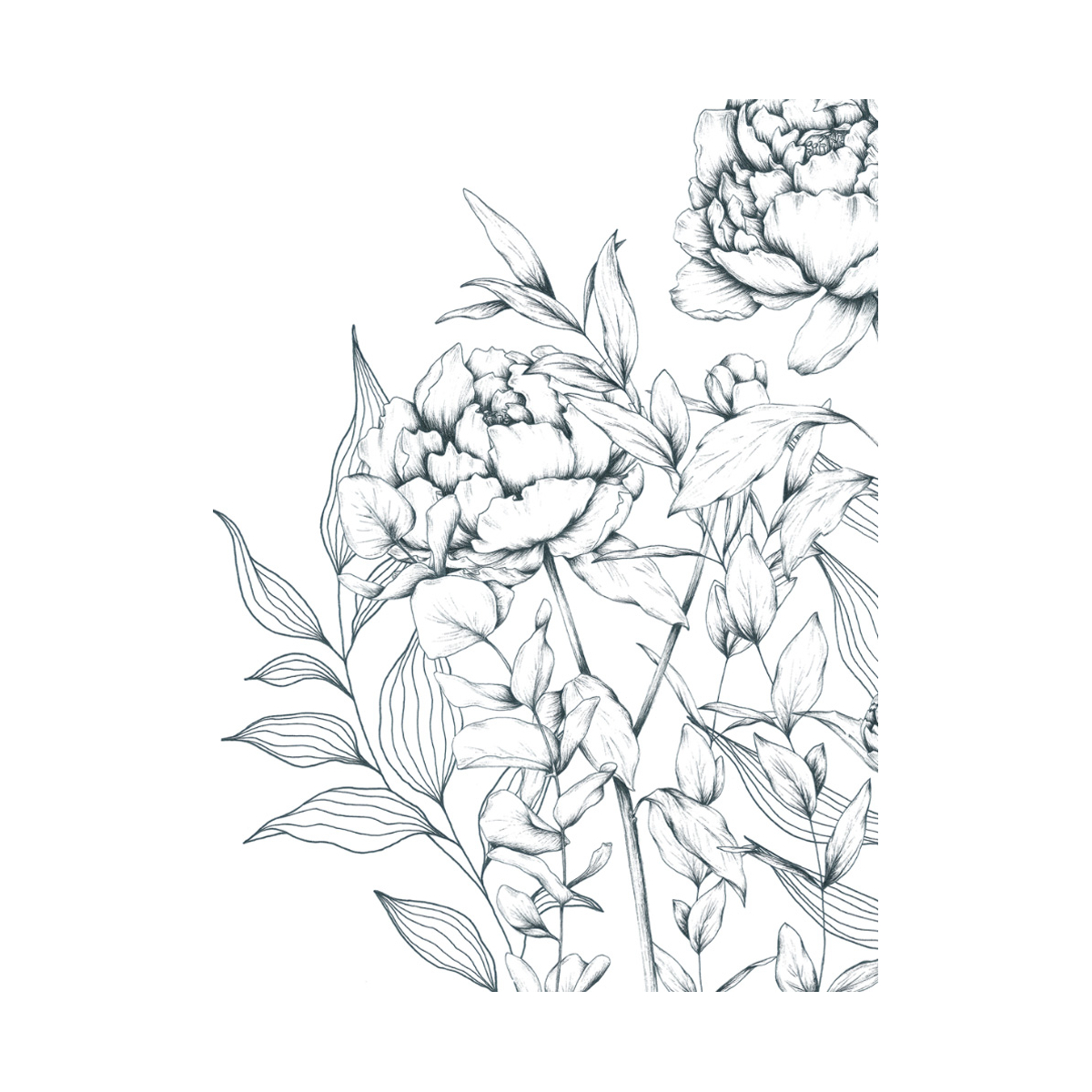 Revêtement de sol Pivoines sur mesure pour la décoration d'intérieur