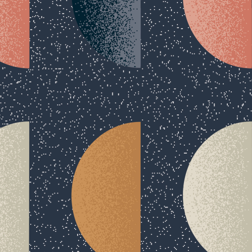 Graphic half-moon panoramic wallpaper - Paprika Replika collection - Acte-Deco
