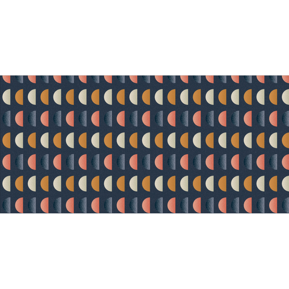 Graphic half-moon panoramic wallpaper - Paprika Replika collection - Acte-Deco