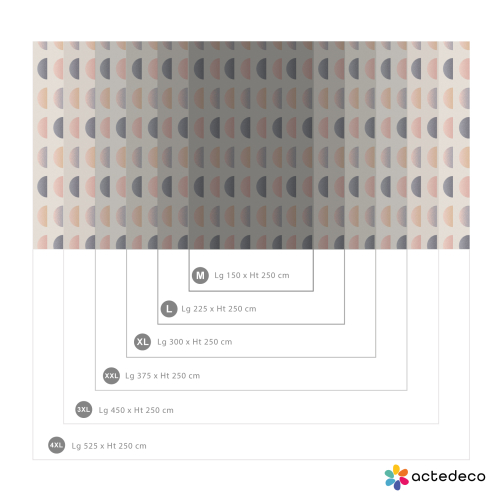 Graphic half-moon panoramic wallpaper - Paprika Replika collection - Acte-Deco